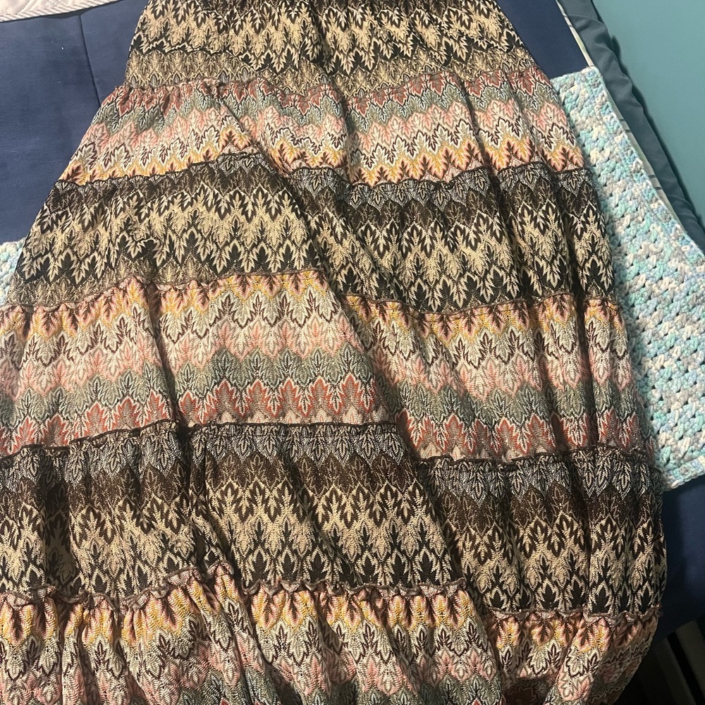 Lapis women’s Bohemian Multicolor Maxi Skirt size large